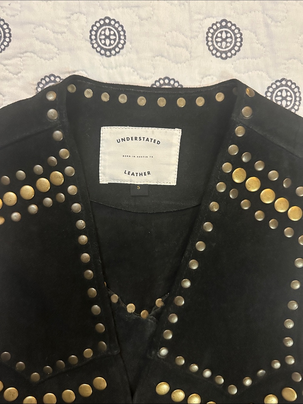 Understated Leather Women's Black Studded Jacket